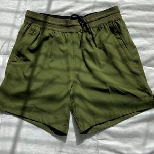 Nike Dri Fit Flex Stride Linerless Running Shorts Dark Olive Medium